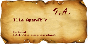 Ilia Agenór névjegykártya